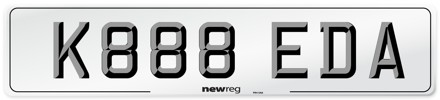 K888 EDA Number Plate from New Reg